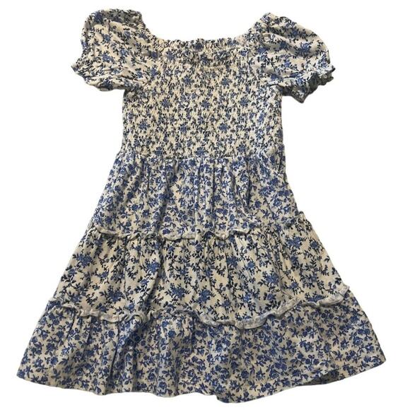 POLO RALPH LAUREN Little Girl's Floral Tiered Dress Size 3 Squareneck Short puff - Picture 3 of 7
